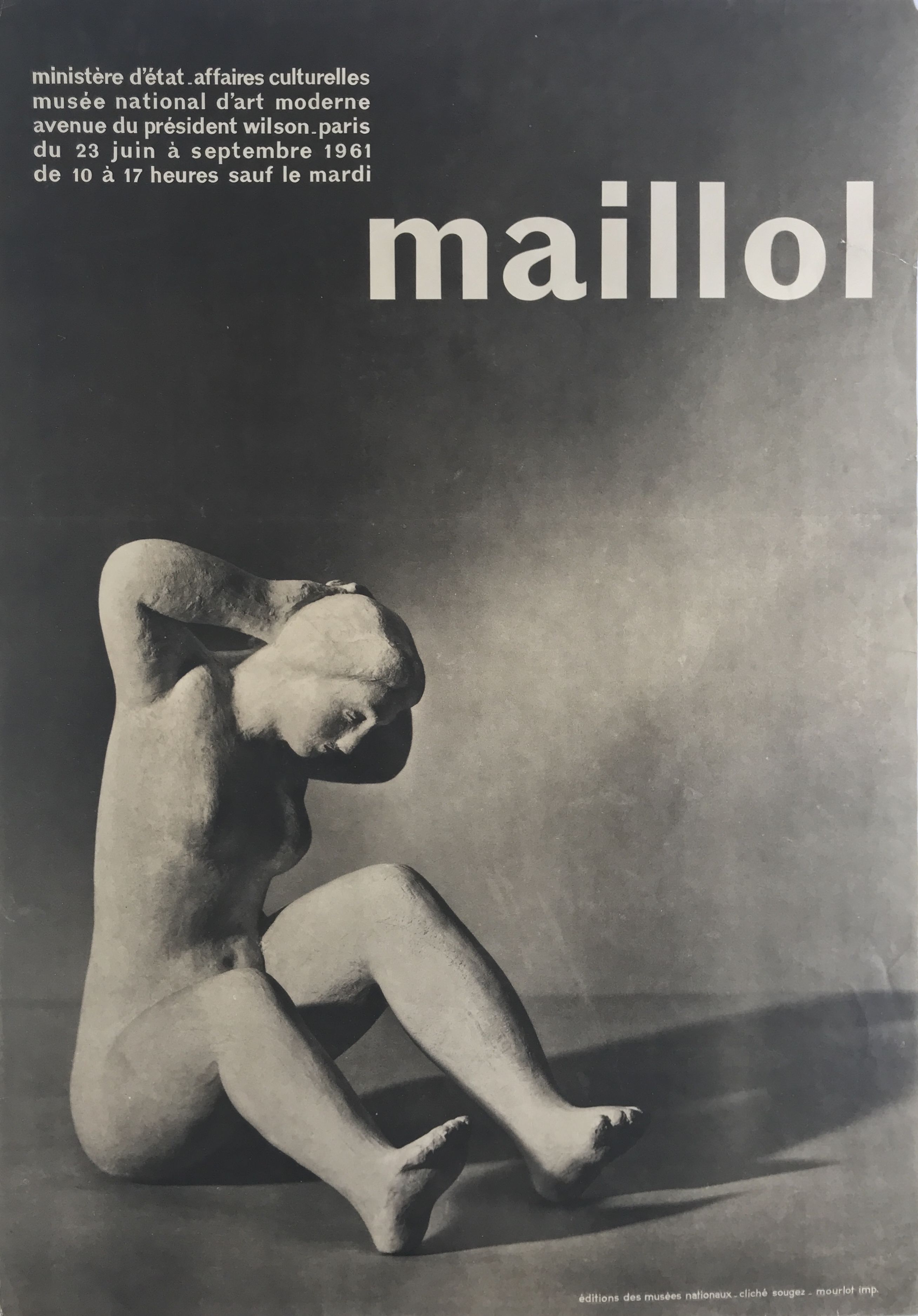 Original poster Aristide MAILLOL, National Museum of Modern Art, 1963 by SOUGEZ Mourlot imp.