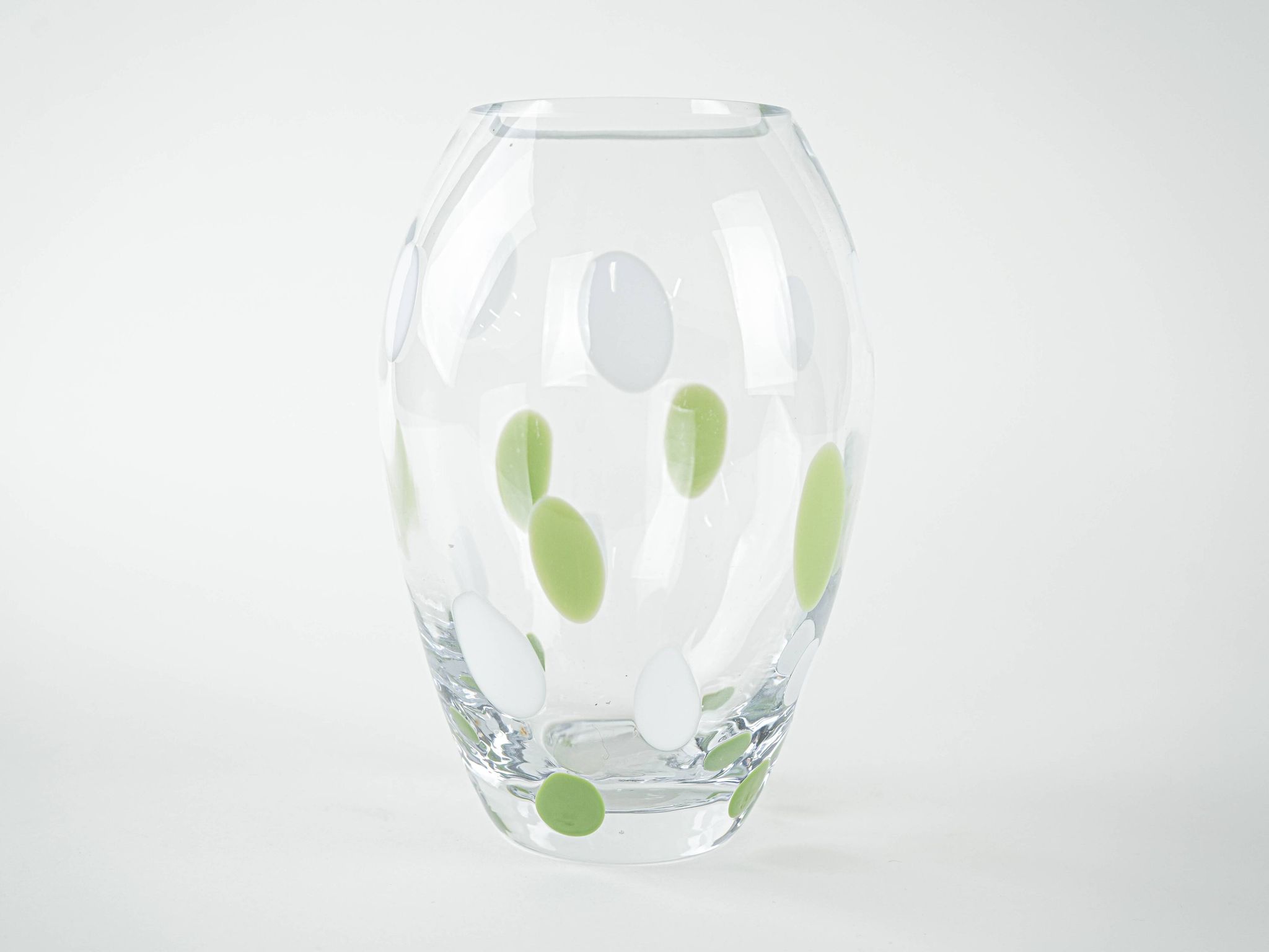 Polka-dot glass vase, Danish design, 1970s, made in Denmark