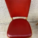 3 chairs in red Skaï