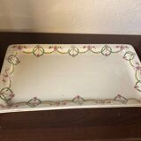 Mehun france earthenware cake dish with empire style floral frieze