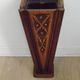 French antique oak tin-lined hand-carved umbrella stand with flower decoration.