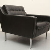 Fauteuil en cuir des années 1960 noir
