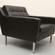 1960s leather chair black
