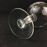 Set of 6 champagne glasses in half crystal XIXth