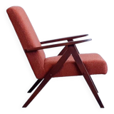 Mid Century Easy Chair Model B 310 Var in Rusty Brown Boucle
