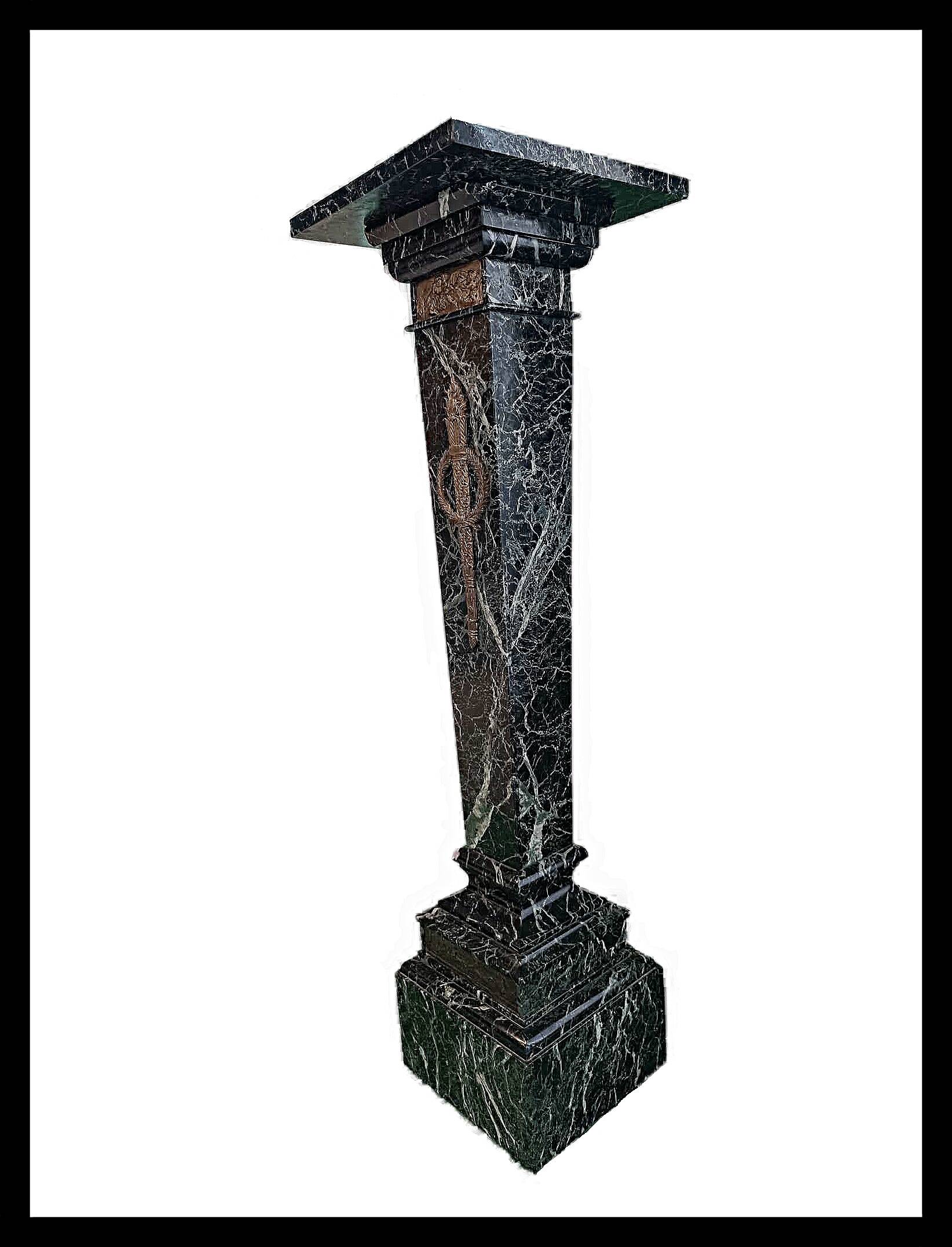 Sea green marble column
