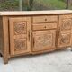 2-part Breton sideboard renovated in solid raw oak 200cm