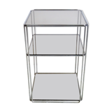 Side table Vintage Chrome & glass top by Max Sauze, Isocèle edition