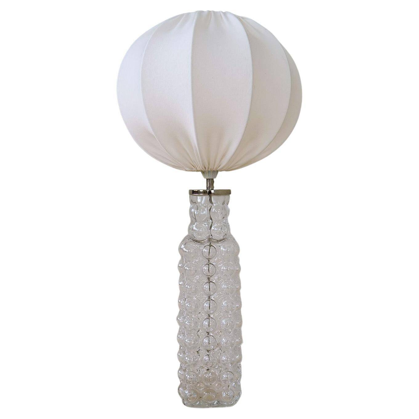 Rare mid-century modern crystal drop table lamp by Orrefors, designed by Carl Fagerlund.