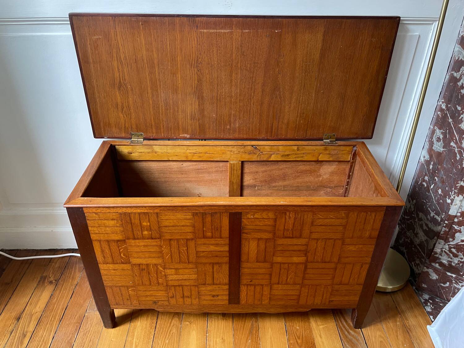 Solid oak toy chest