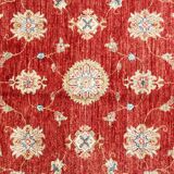 Red Livingroom Wool Handmade Floral Area Rug, Traditional Design 150x210cm