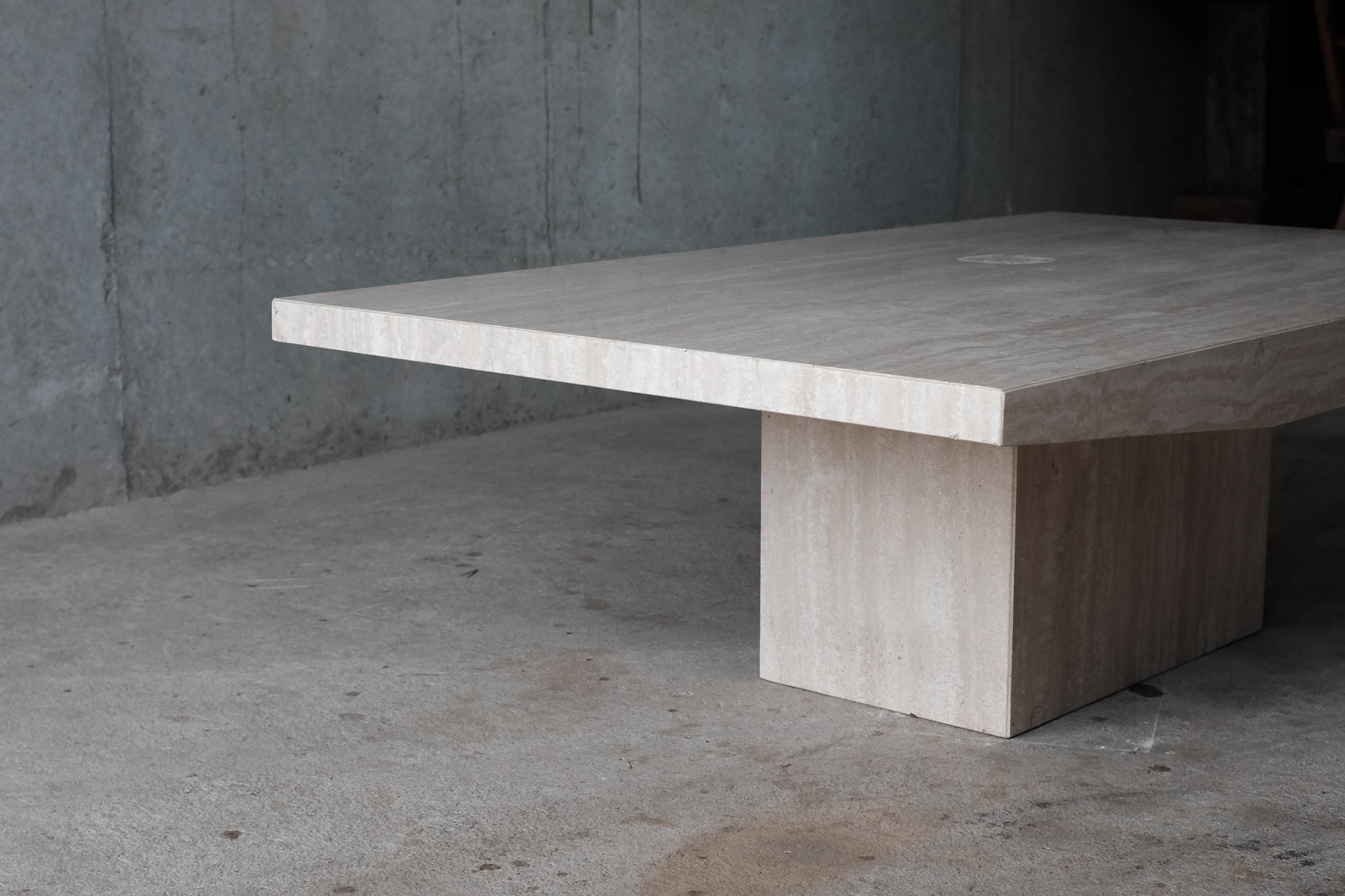 Vintage travertine coffee table, 80s