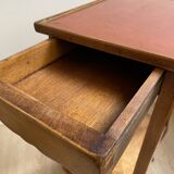 Small bedside table, nightstand, two-top ash plant stand with discreet drawer
