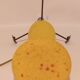 Mushroom lamp yellow glass paste spotted red