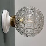 Vintage moulded glass wall or ceiling light globe