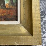 Old painting, river landscape signed M.Bonvin