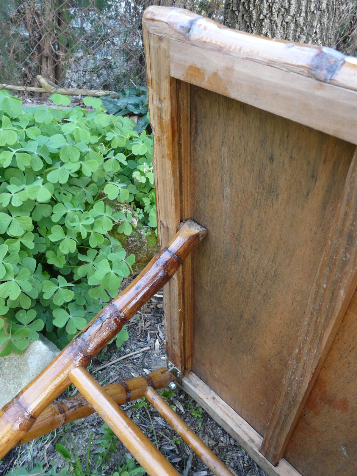 vintage 1960s bamboo side table