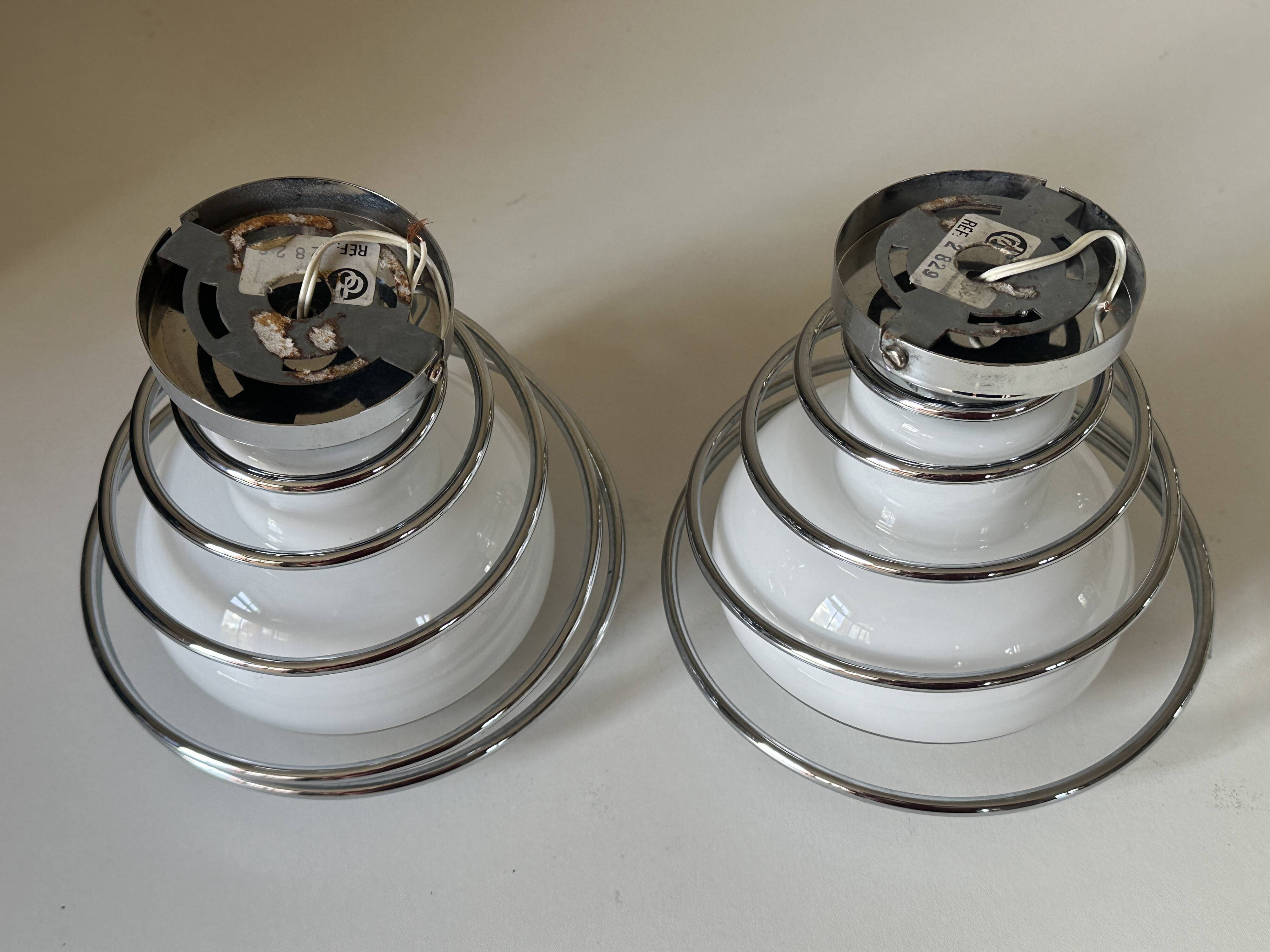 Pair of space age wall lights by Delmas from the 70s