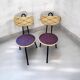 Renovated metal chairs – graphic lines & semi-circular backrest