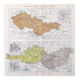 Old map Austria Czechoslovakia Hungary 43x43cm from 1950