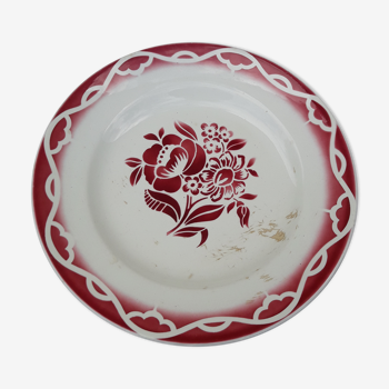Digoin Sarreguemines hollow round dish in earthenware model Odette diam 27 cm