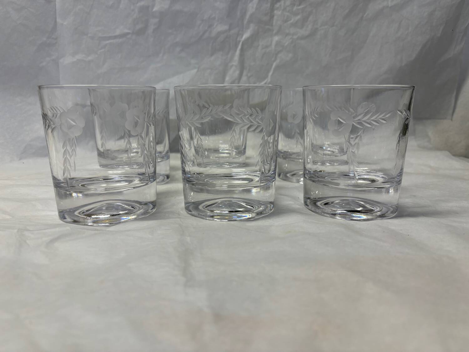 Set of 6 engraved whiskey glasses