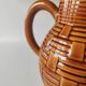 Caramel brown pitcher in glazed ceramic with barbotine finish from the 60s