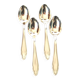 DEETJEN Set of 4 silver-plated metal coffee mocha spoons in modernist design
