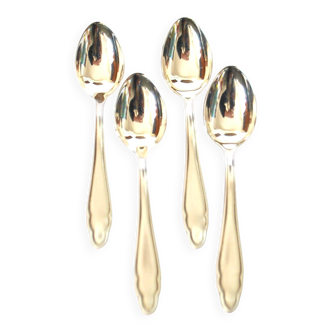 DEETJEN Set of 4 silver-plated metal coffee mocha spoons in modernist design