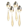 DEETJEN Set of 4 silver-plated metal coffee mocha spoons in modernist design