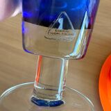 Riihimaki vase in blue glass with a colorless base