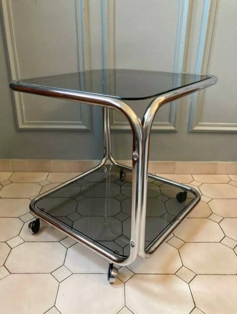 Table basse à double niveau des années 1970