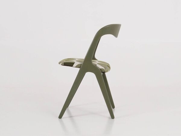 Chaise verte, design danois, années 1970, production : Danemark
