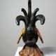 Small decorative rooster in handcrafted enameled ceramic folk art