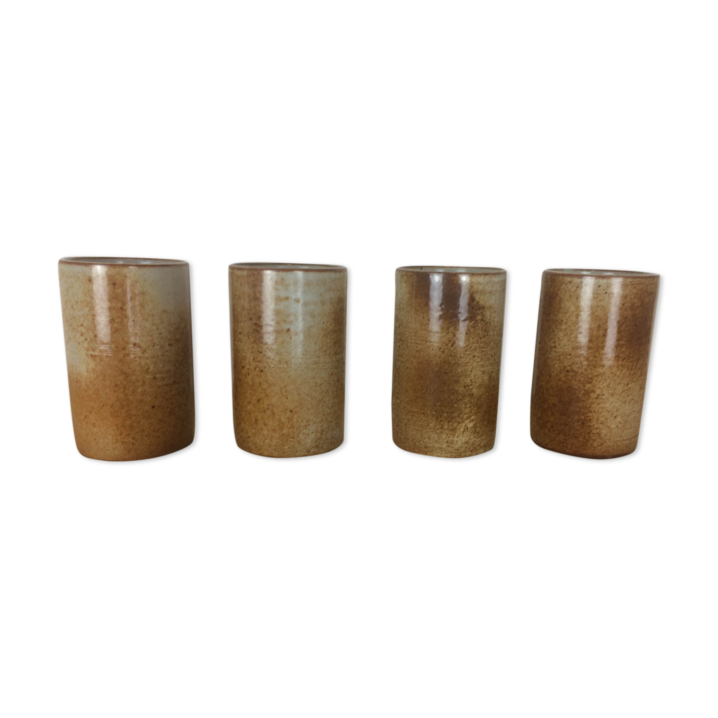 4 signed sandstone cup glasses
