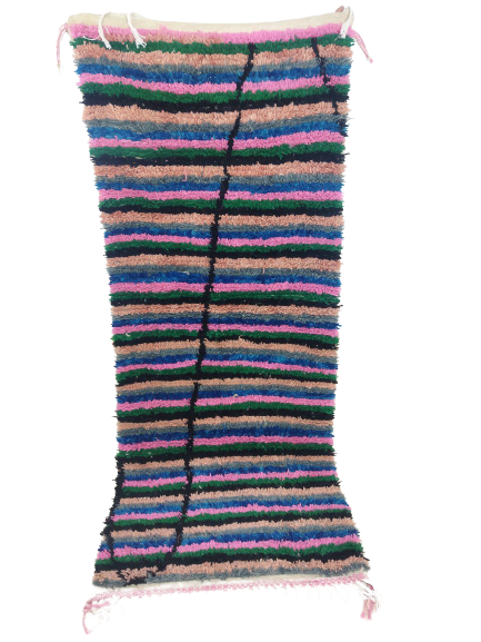 Berber carpet colorful corridor 215 X 88 CM