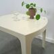 Table de jardin en plastique vintage cassé blanc.