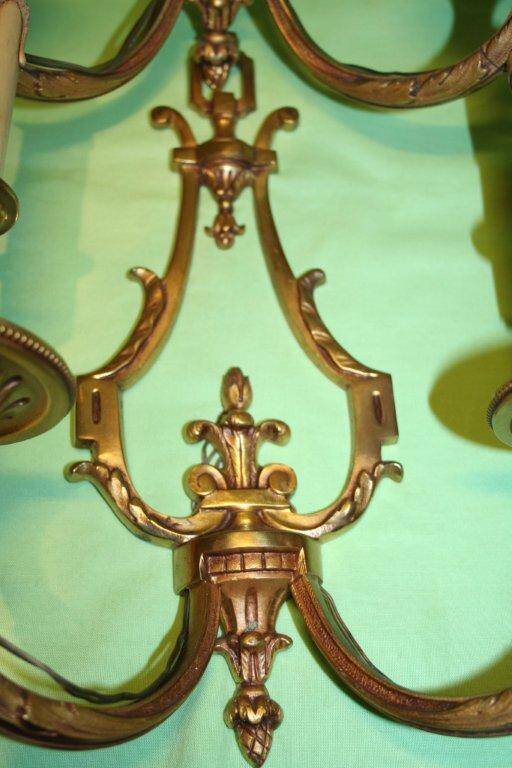 Pair of two-arm bronze sconces Lucien Gau