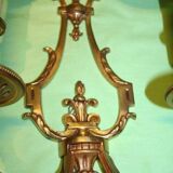 Paire d'appliques en bronze deux bras Lucien Gau