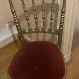 Gilded Napoleon III chair with red velvet seat