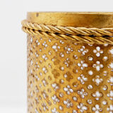 Golden umbrella stand Hollywood Regency by Li Puma Firenze, Italy 1950s