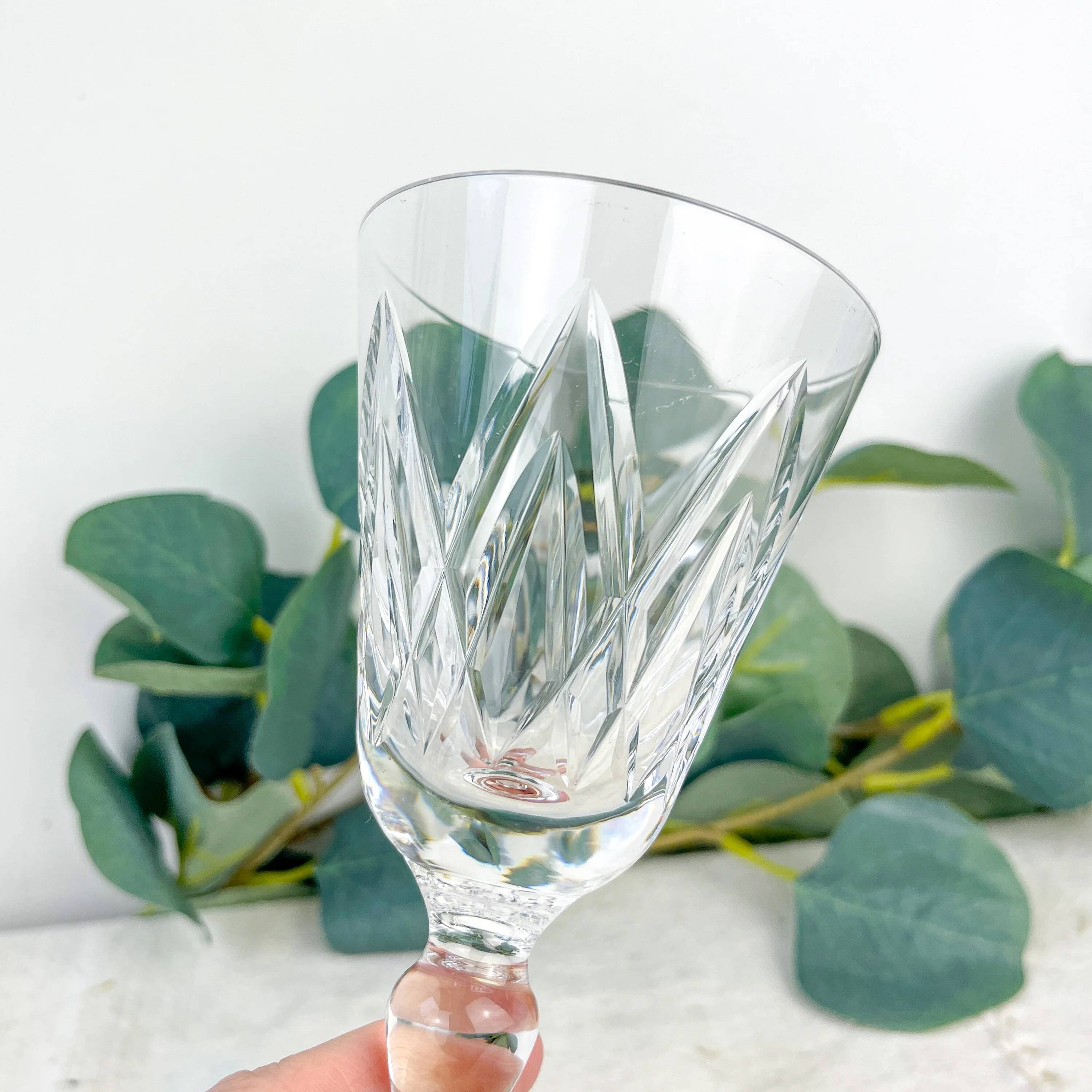 5 York water glasses – cut crystal Stuart – vintage luxury