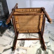 Chaise d’angle Art déco en bois et rotin, 1930
