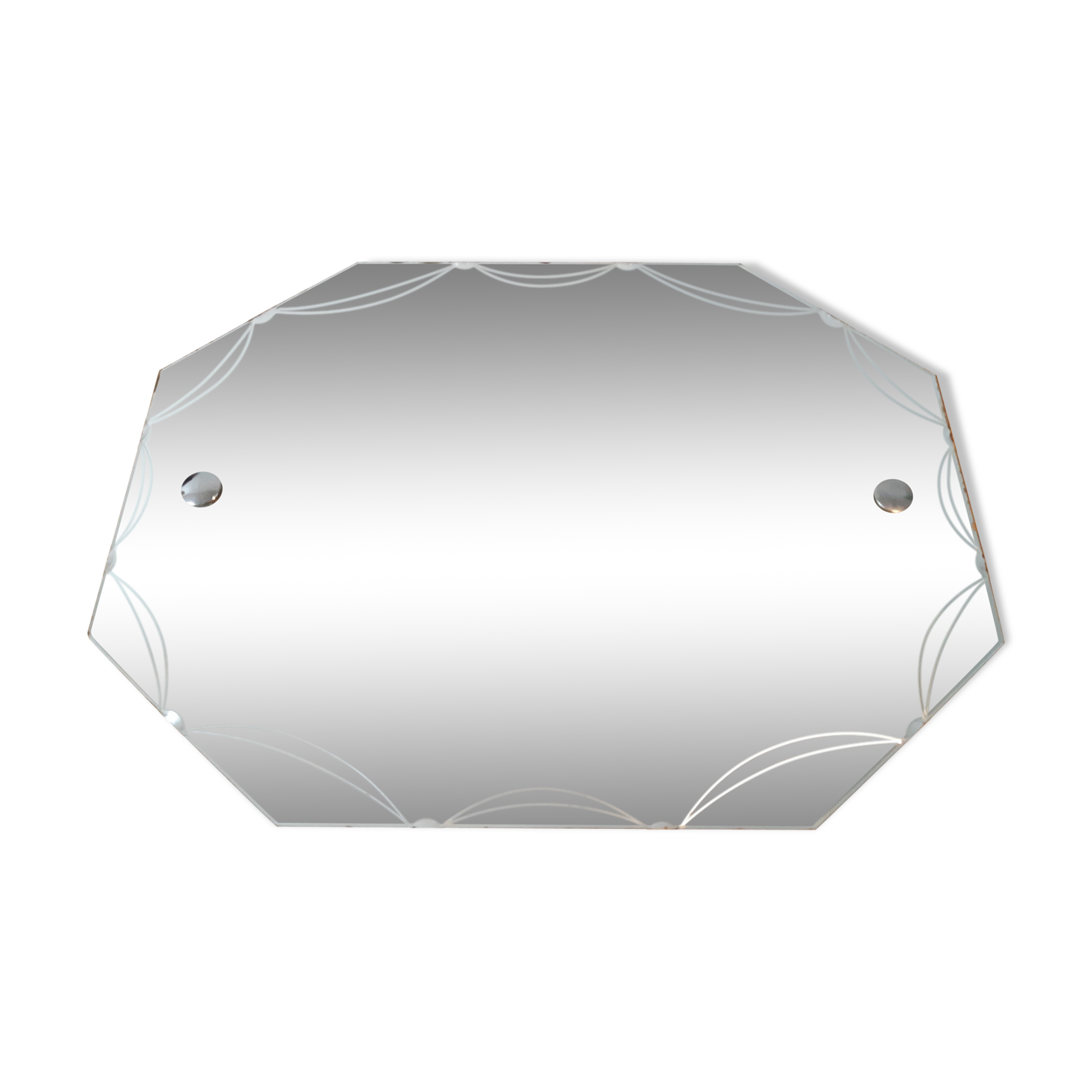 Serious beveled octagonal mirror 51x39cm