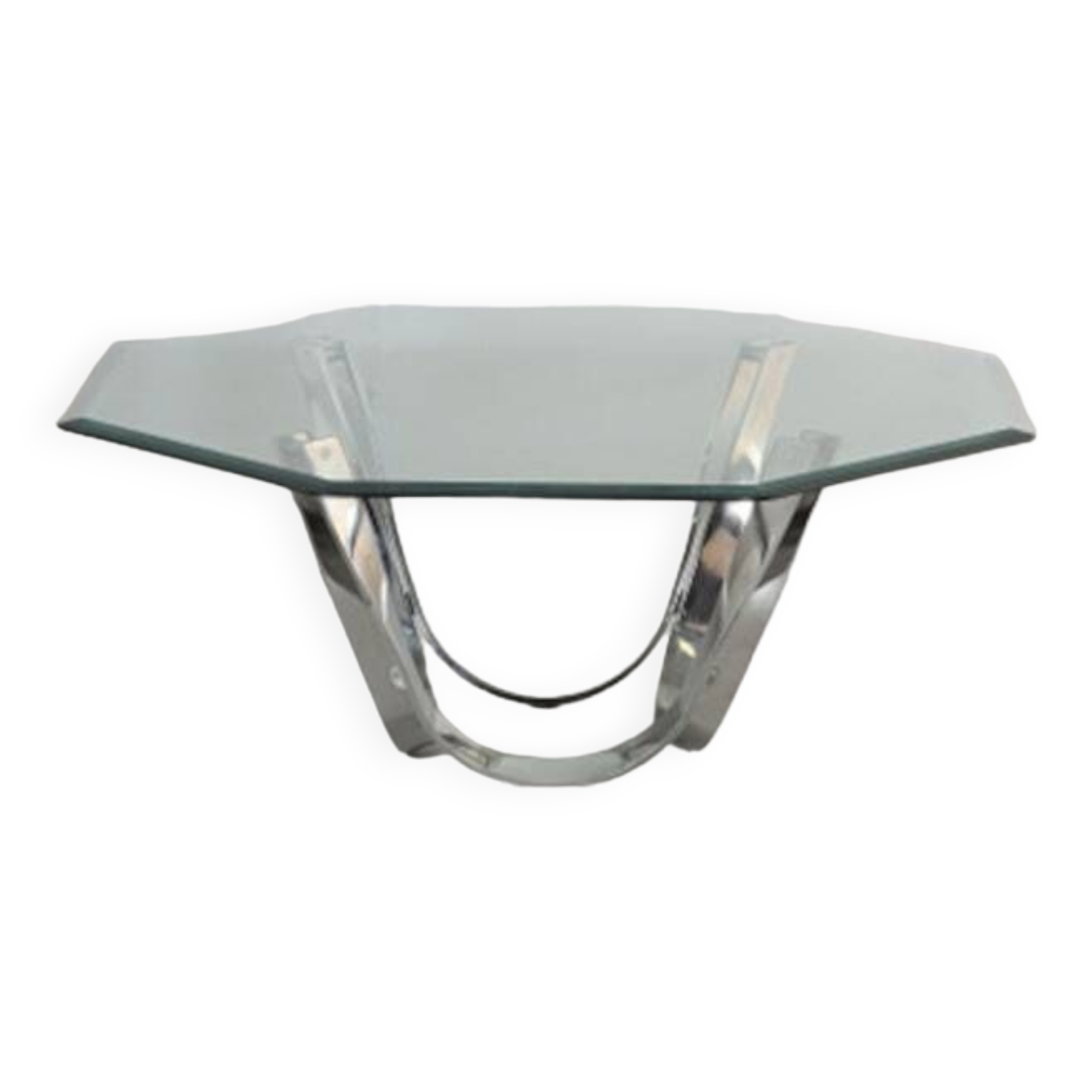 Glass and chrome coffee table by Roger Spunger for Dunbar, 1960s, USA