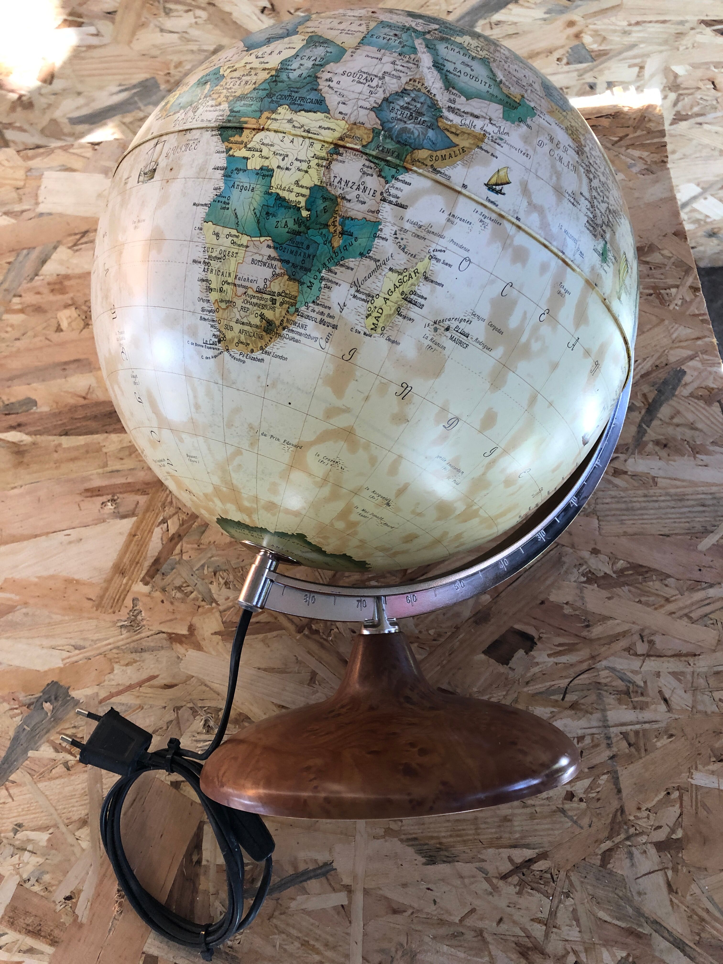 Former globe world map tecnodidattica discovery 30 vintage