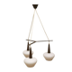 Scandinavian metal and opaline glass pendant lamp, 1950