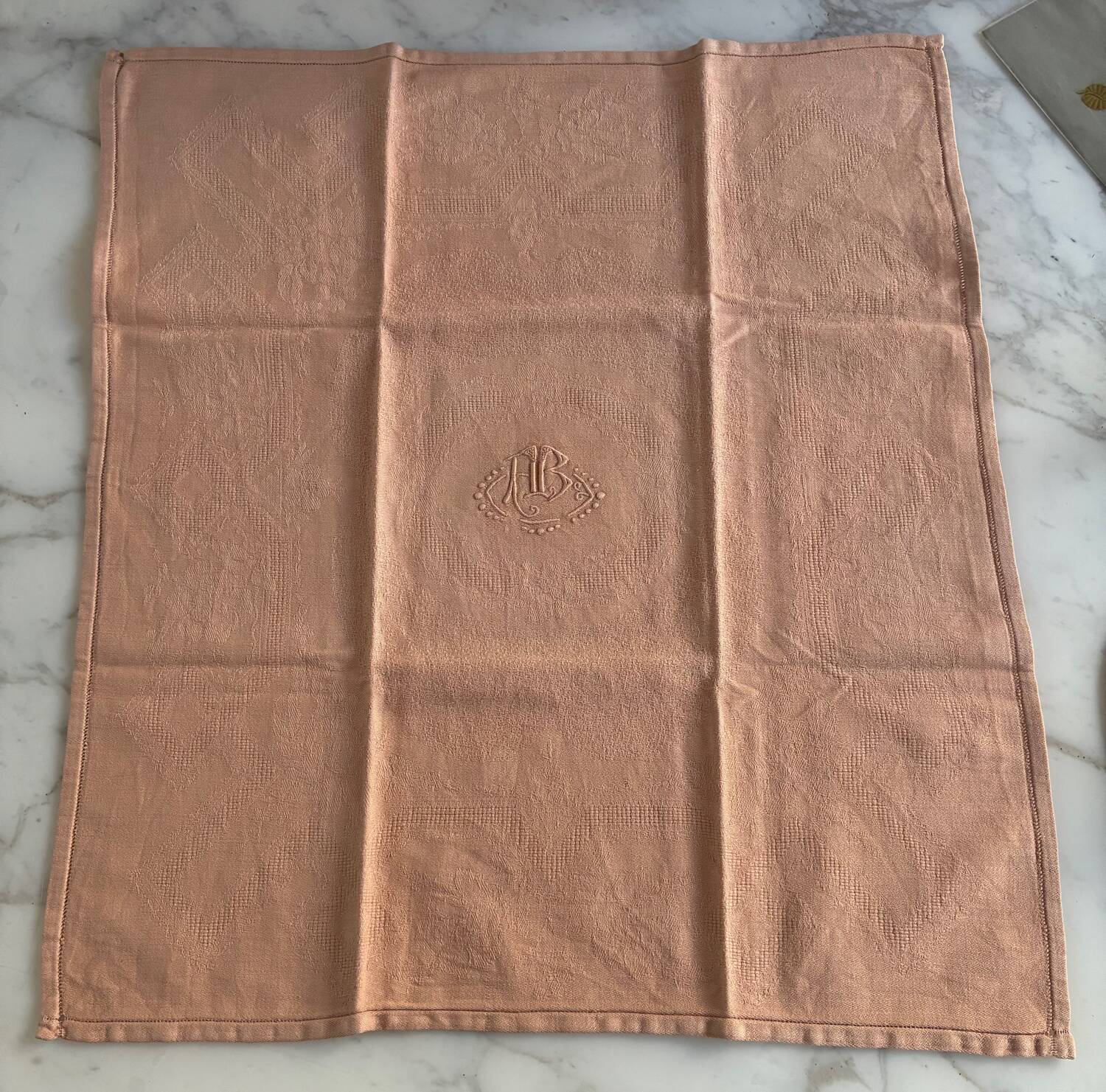 6 vintage monogrammed AB napkins