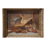 Peinture nature morte gibier, peinture encadrée, peinture ancienne