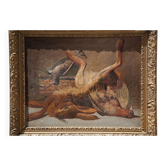 Still life game painting, framed painting, old painting